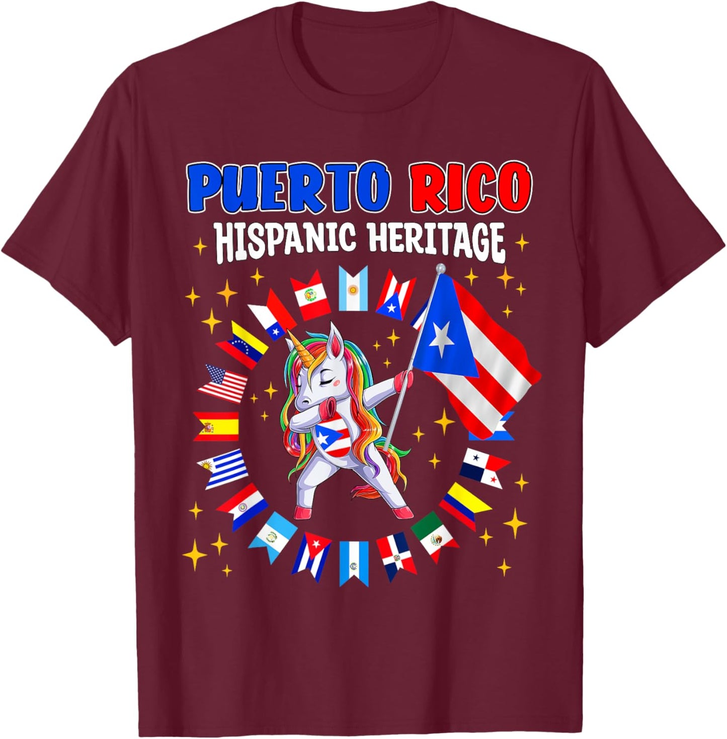 Hispanic Heritage Month Puerto Rico kids boys girls toddler T-Shirt - T-Shirt | Maroon