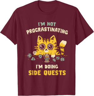I’m Not Procrastinating I’m Doing Side Quests Cat Women T-Shirt - T-Shirt | Maroon