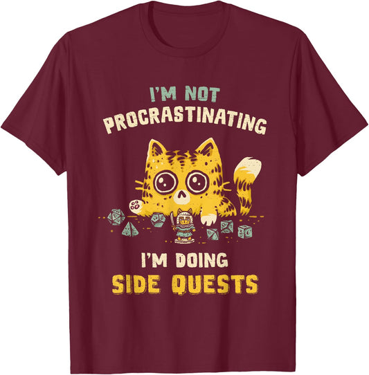 I’m Not Procrastinating I’m Doing Side Quests Cat Women T-Shirt - T-Shirt | Maroon