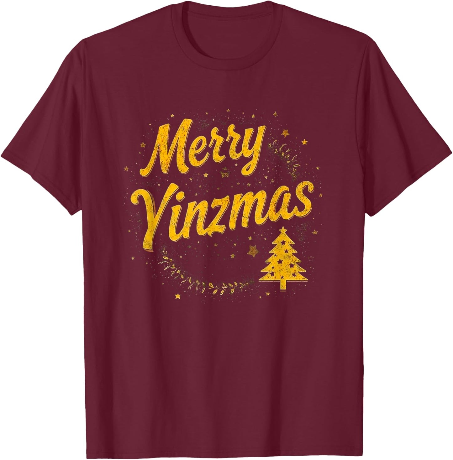 Merry Yinzmas Christmas Tree Yinzer T-Shirt - T-Shirt | Maroon
