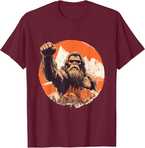 Bigfoot funny Sasquatch Design, Bigfoot T-Shirt - T-Shirt | Maroon
