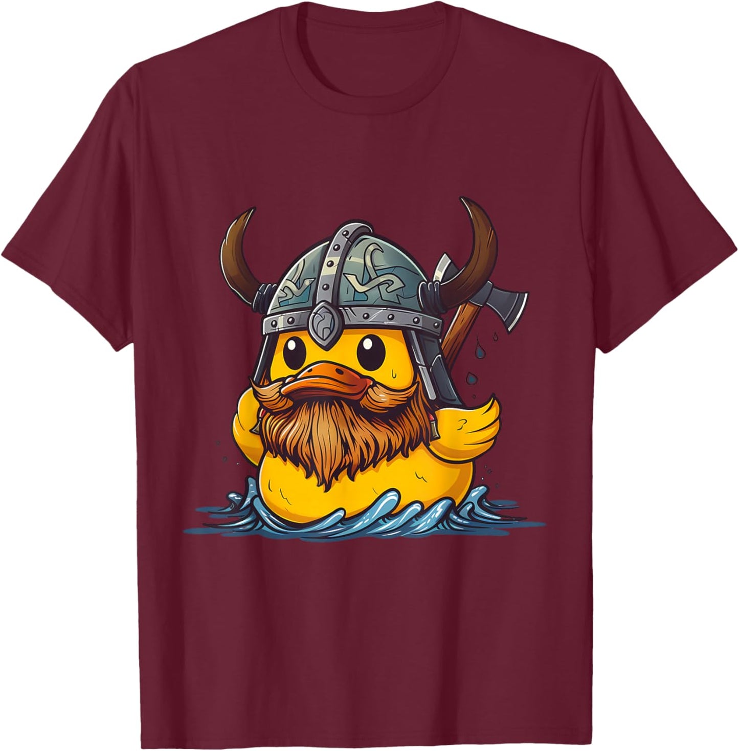 Rubber Duck Viking Duck Viking Helmet Vikings Rubber Duckie T-Shirt - T-Shirt | Maroon