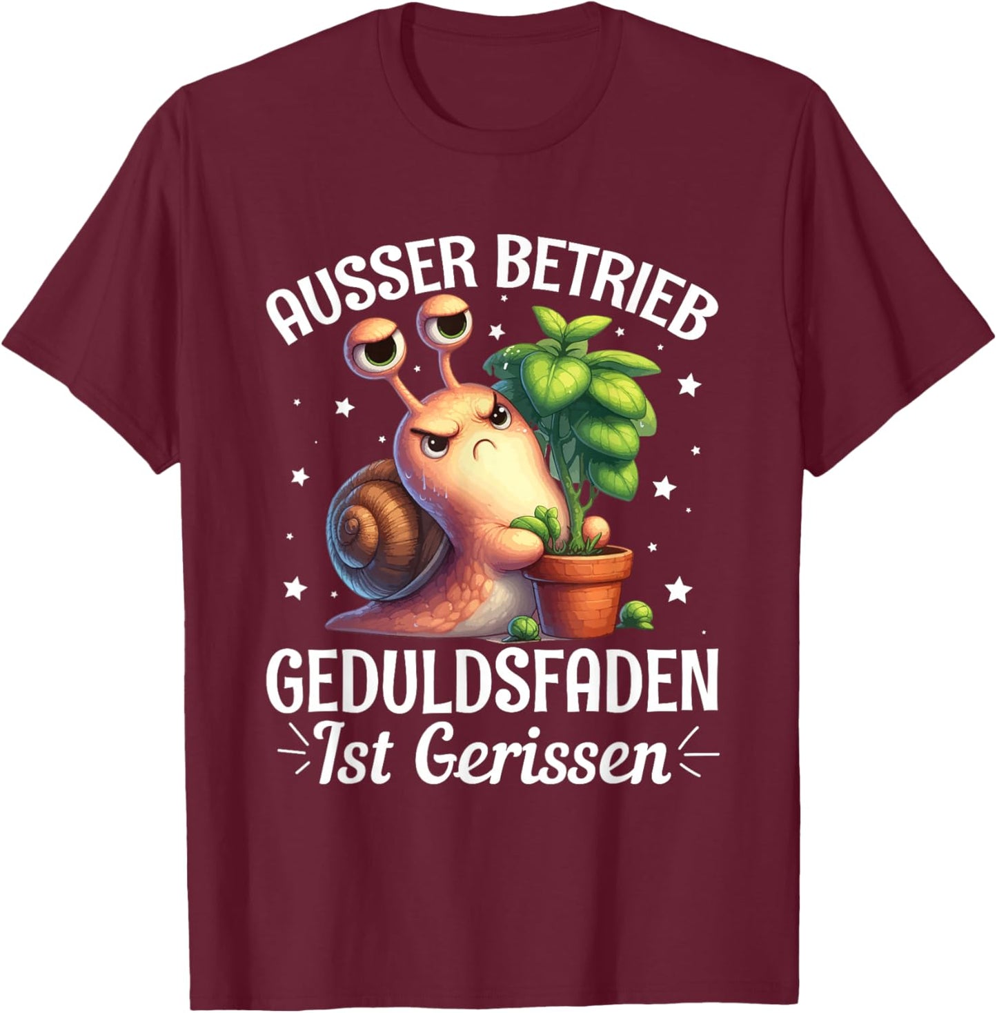 Ausser Betrieb Geduldsfaden Gerissen Schnecke Lustig Spruch T-Shirt - T-Shirt | Maroon