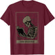 Tarot Card Shirt The Reader Tarot Skeleton Reading Book T-Shirt - T-Shirt | Maroon