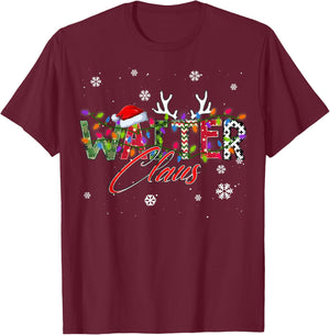 Waiter Claus Family Matching Group Ugly Christmas Sweater T-Shirt - T-Shirt | Maroon