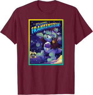 Care Bears x Universal Monsters Grumpy Bear Frankenstein T-Shirt - T-Shirt | Maroon