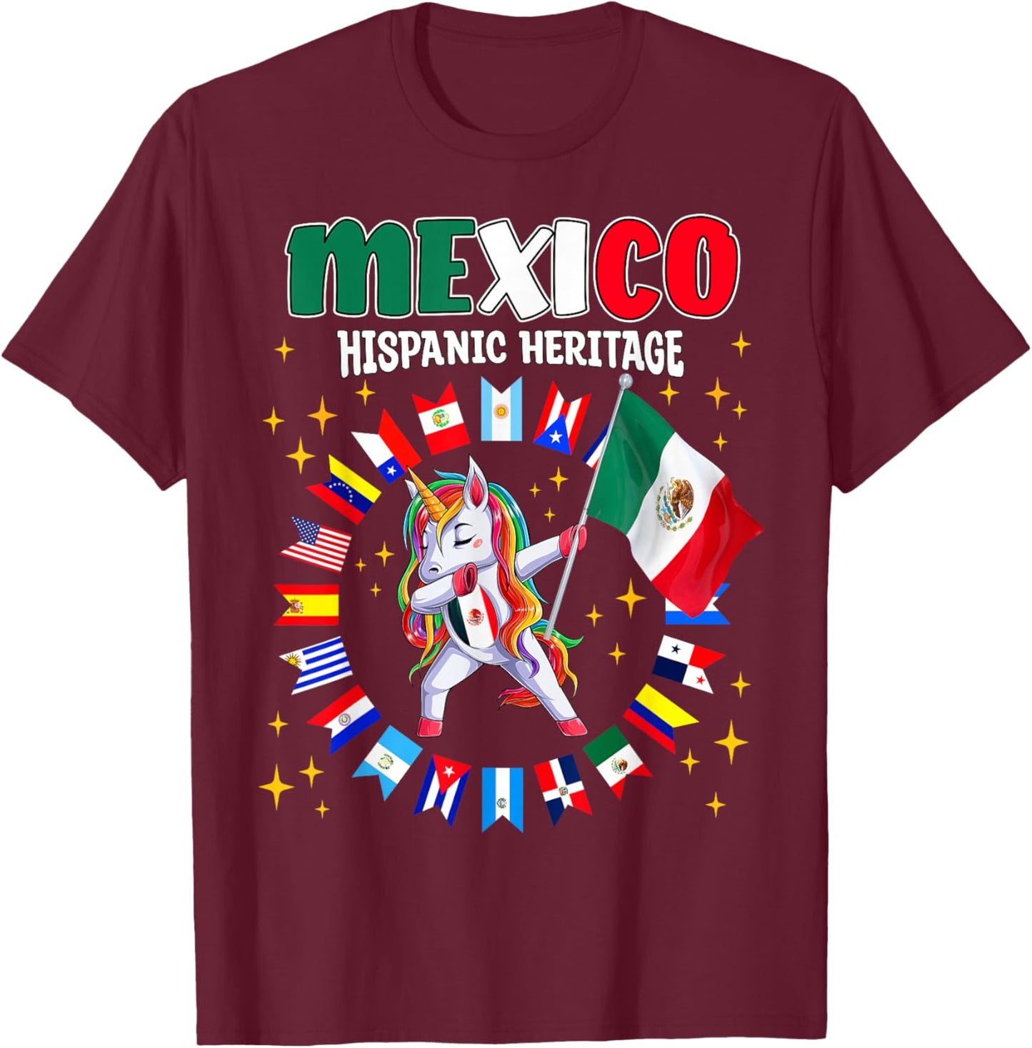 Hispanic Heritage Month Mexico flag kids boys girls toddler T-Shirt - T-Shirt | Maroon