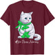 Liver Disease Awareness Month Green Ribbon Cat Women Kids T-Shirt - T-Shirt | Maroon