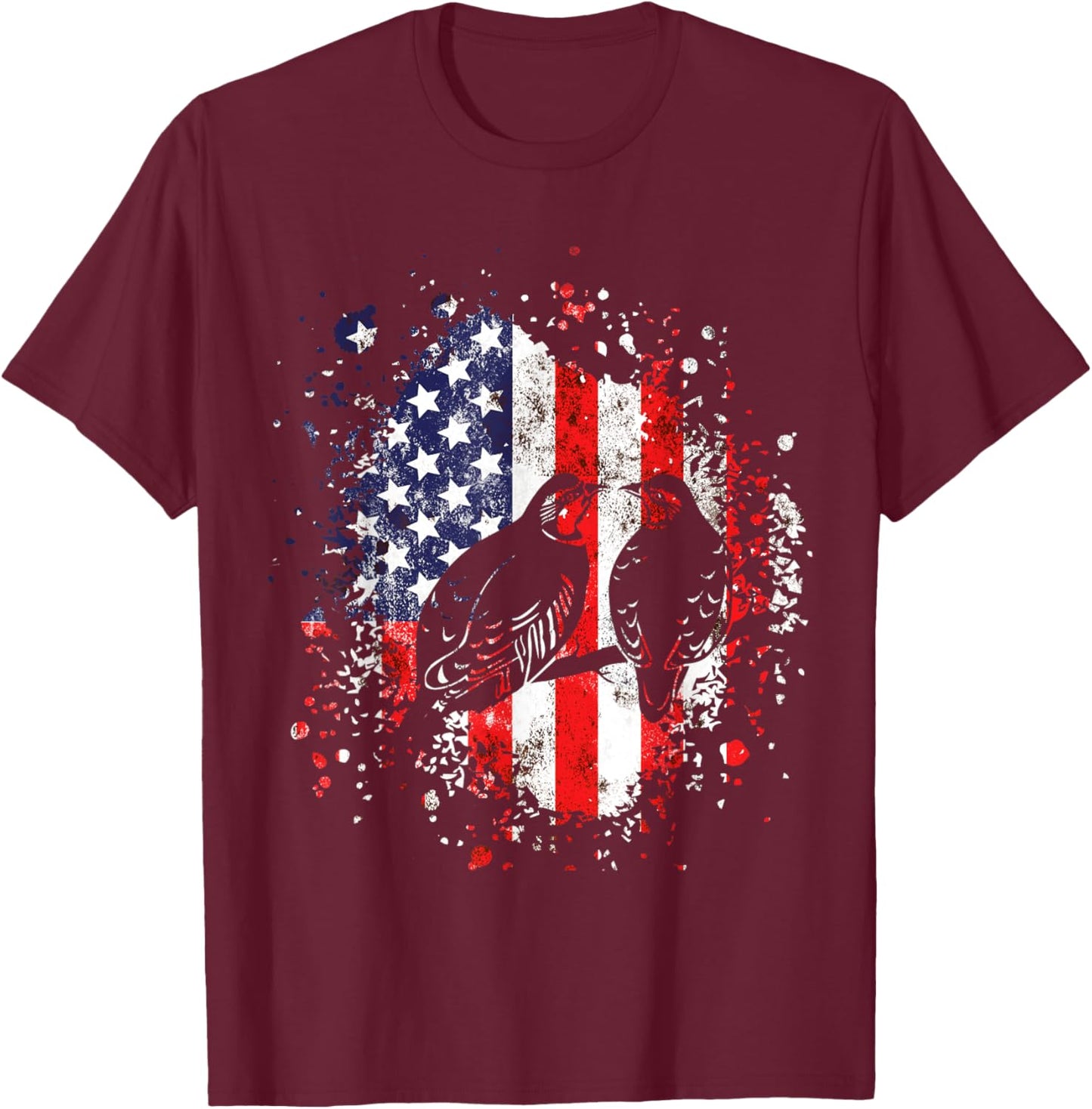 Chukar Hunting Patriotic American Flag partridge Lover Kids Men T-Shirt - T-Shirt | Maroon