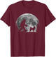 Bigfoot Walking a Dog Funny Alaskan Klee Kai Moon Halloween T-Shirt - T-Shirt | Maroon