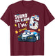 6th B-Day Police Car Police Boy Officer Birthday 6 Year Old T-Shirt - T-Shirt | Maroon