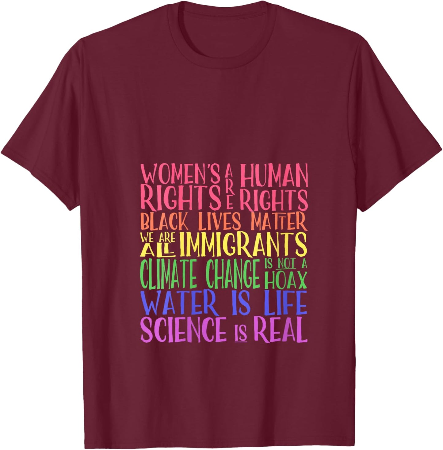 Political Protest - United We are Stronger V-Neck T-Shirt - T-Shirt | Maroon