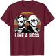 Like A Boss Presidents Day Washington Lincoln Abe George T-Shirt - T-Shirt | Maroon