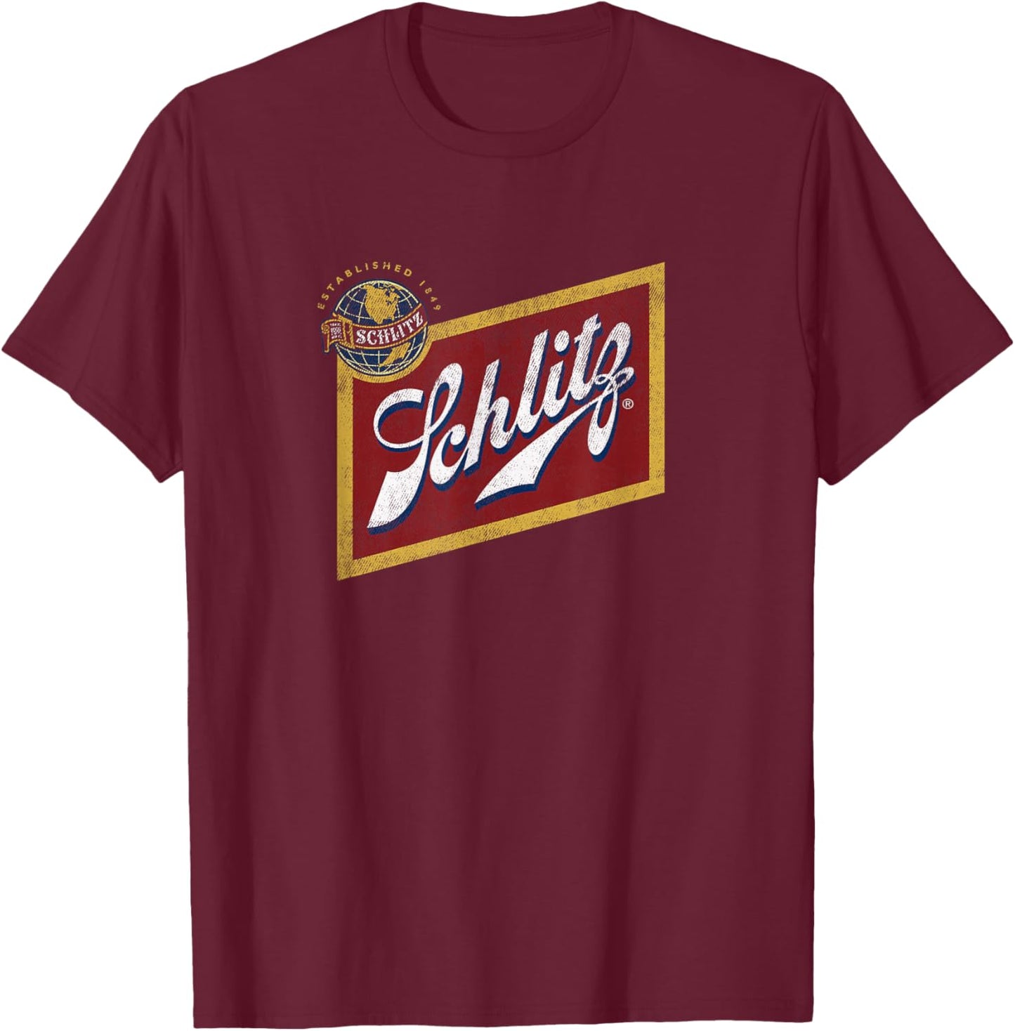 Schlitz Vintage Style - Logo T-Shirt - T-Shirt | Maroon