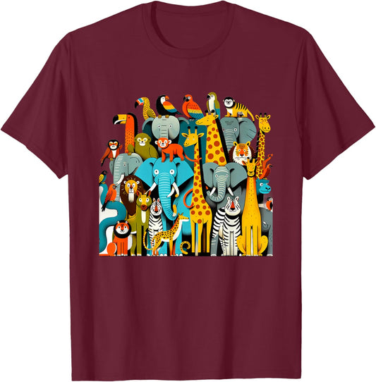 Jungle Jamboree Wildlife Birthday Safari Birthday 090CWU T-Shirt - T-Shirt | Maroon