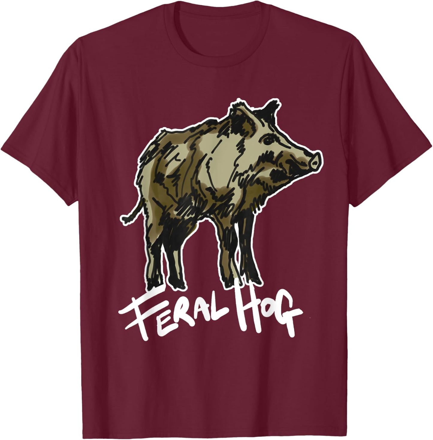 Feral Hog Meme T-Shirt - T-Shirt | Maroon