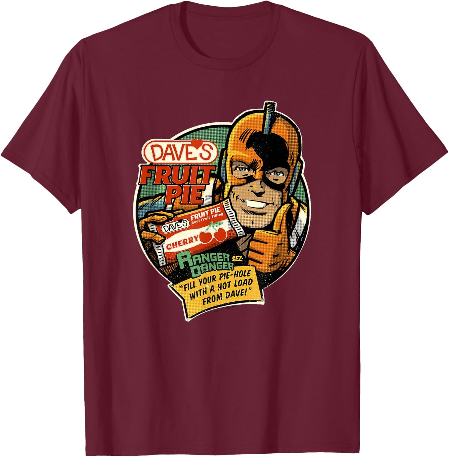 Clerks III Dave's Fruit Pie Ranger Danger Vintage T-Shirt - T-Shirt | Maroon