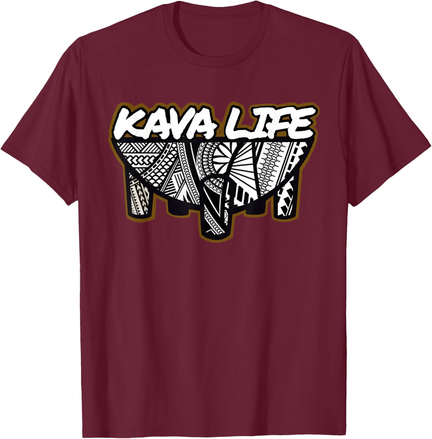 Polynesian Island Root Kava Life shirt T-Shirt - T-Shirt | Maroon
