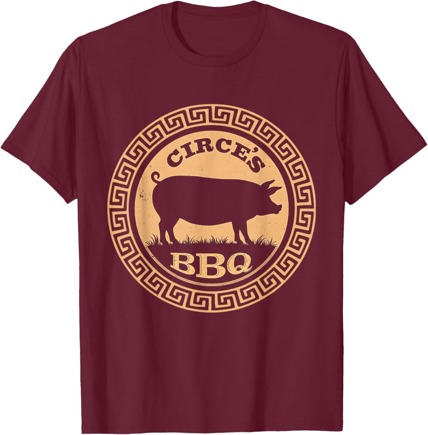 Funny Greek Mythology Circe's BBQ Odyssey T-Shirt - T-Shirt | Maroon