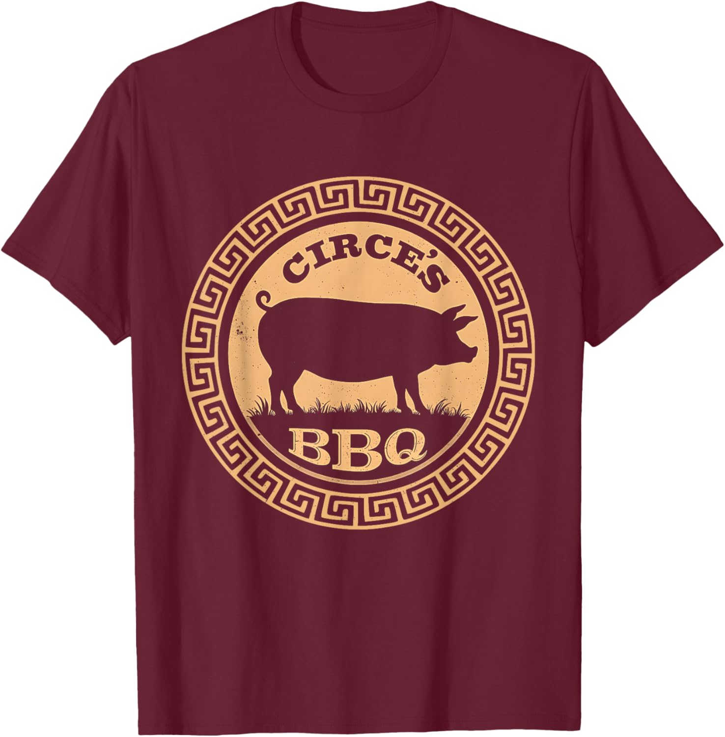 Funny Greek Mythology Circe's BBQ Odyssey T-Shirt - T-Shirt | Maroon