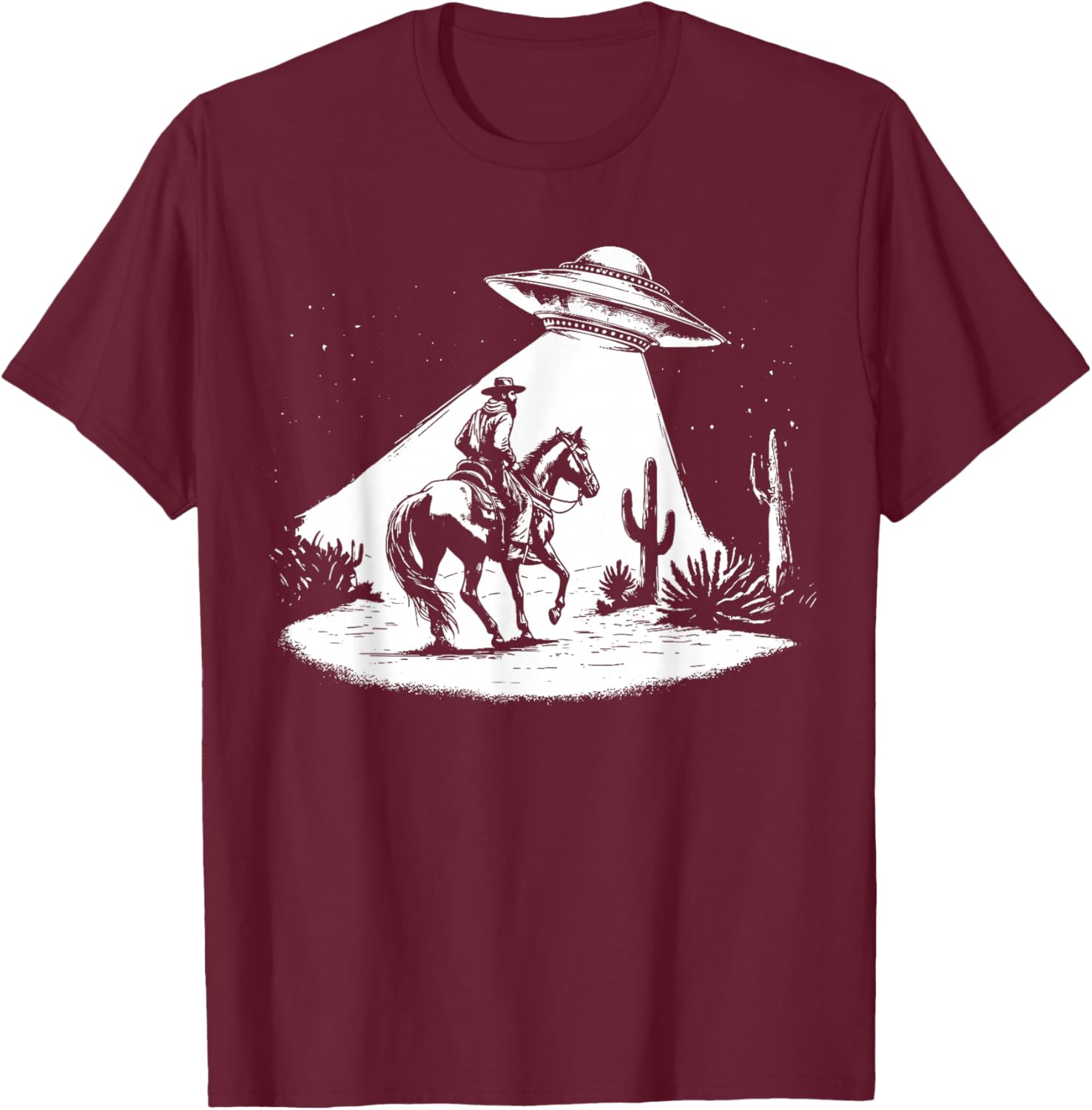 UFO Howdy Alien Cowboy Halloween Costume Ufo Western T-Shirt - T-Shirt | Maroon