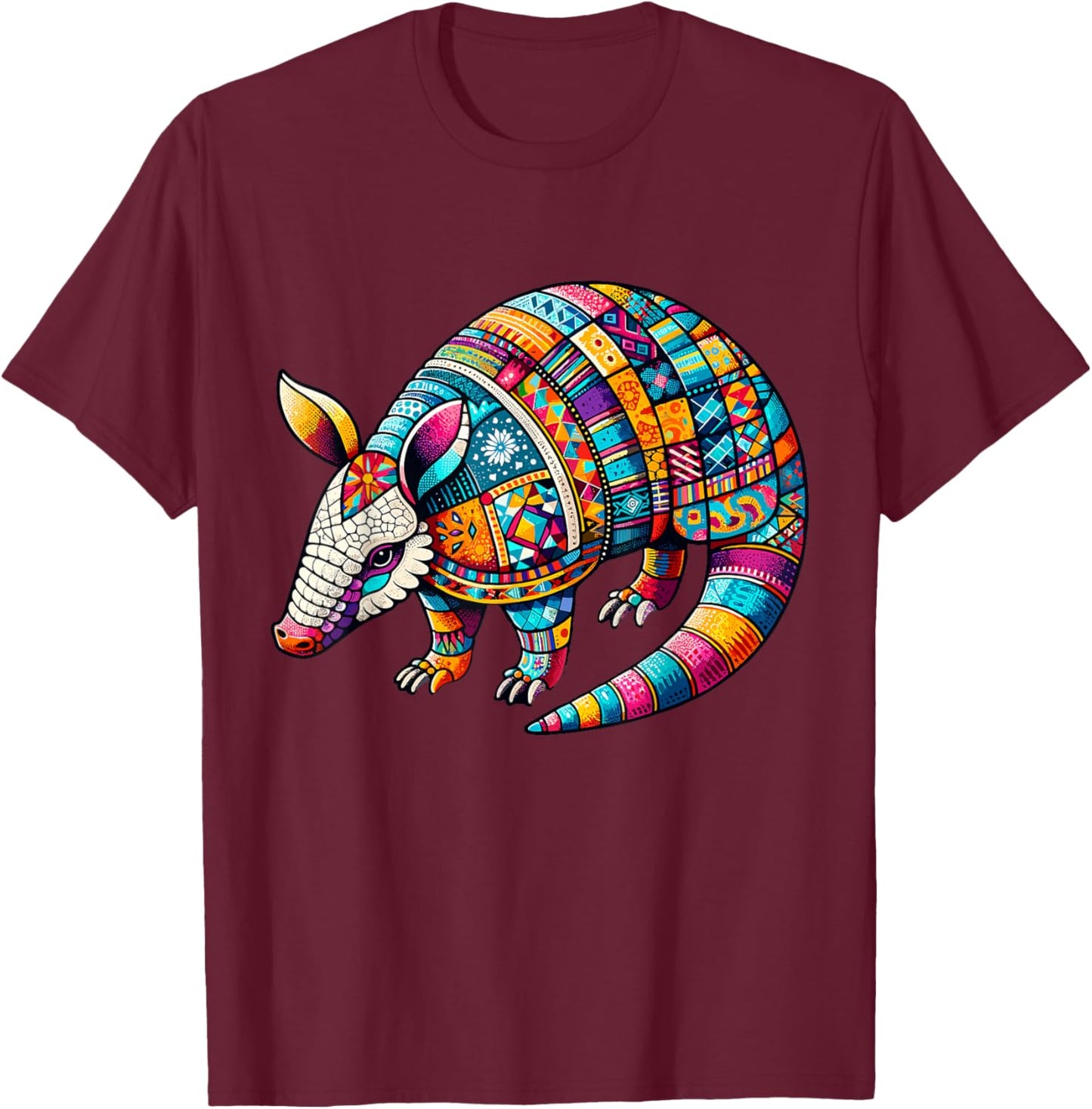 Tribal Patchwork Armadillo Lover Shirt Vintage Armadillo T-Shirt - T-Shirt | Maroon