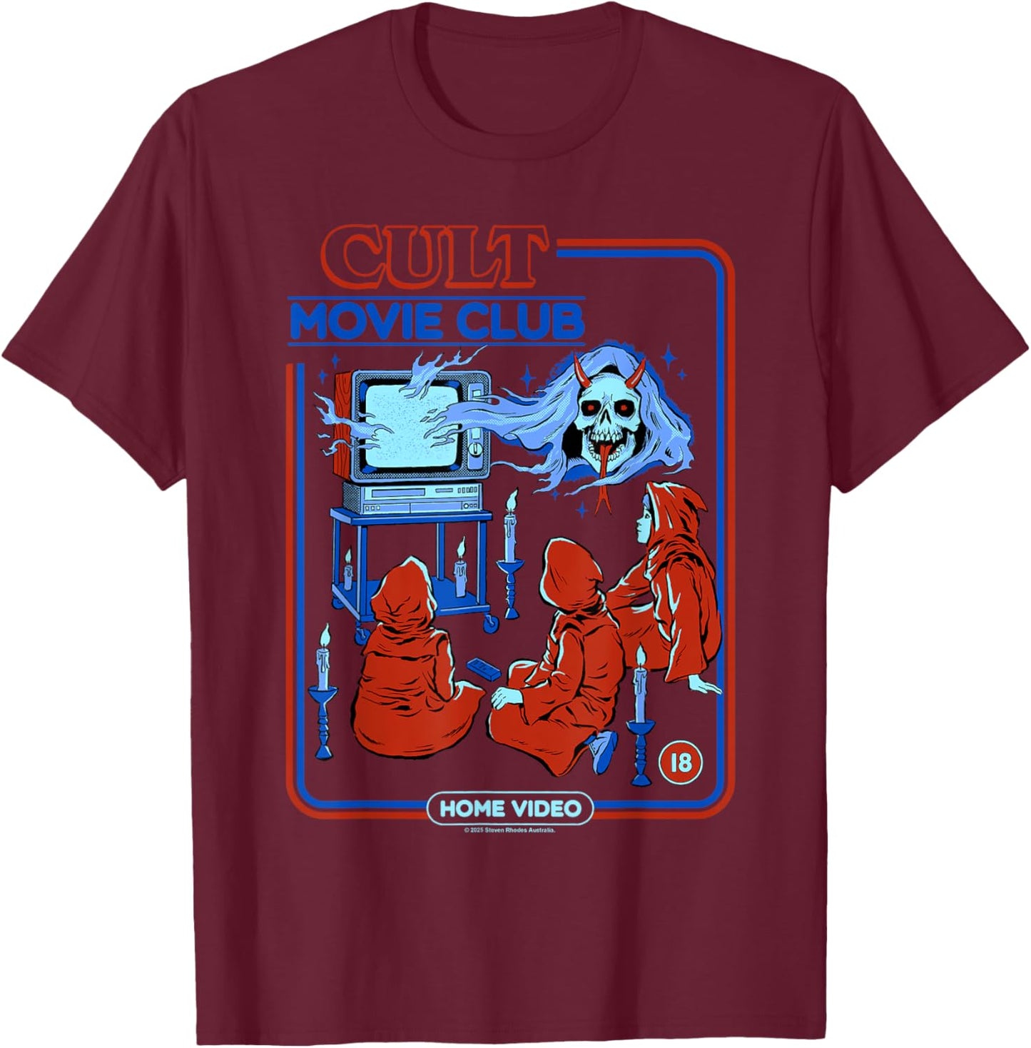 Cult Movie Club Poltergeist Retro Vintage Funny Adult Humor T-Shirt - T-Shirt | Maroon