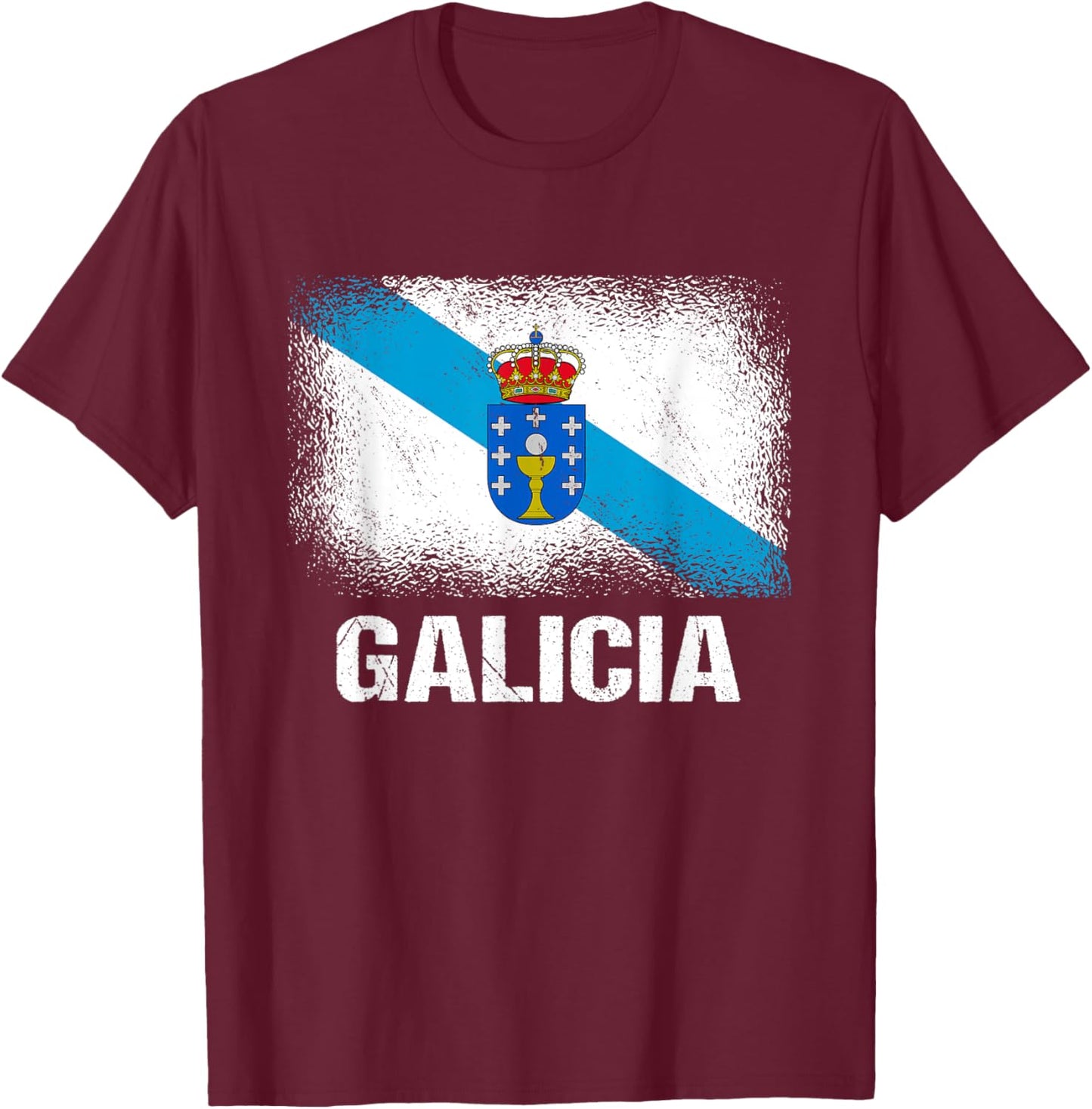 Galicia Flag T-Shirt - T-Shirt | Maroon
