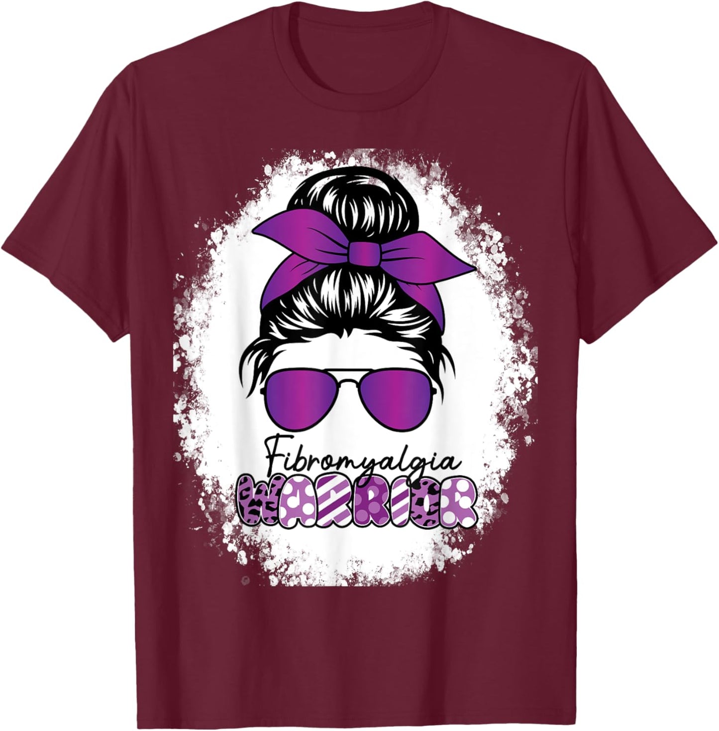 Purple Fibromyalgia Awareness Fibro Warrior Cystic Fibrosis T-Shirt - T-Shirt | Maroon