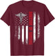 Vintage USA Red White Director Of Nursing American Flag Gift T-Shirt - T-Shirt | Maroon
