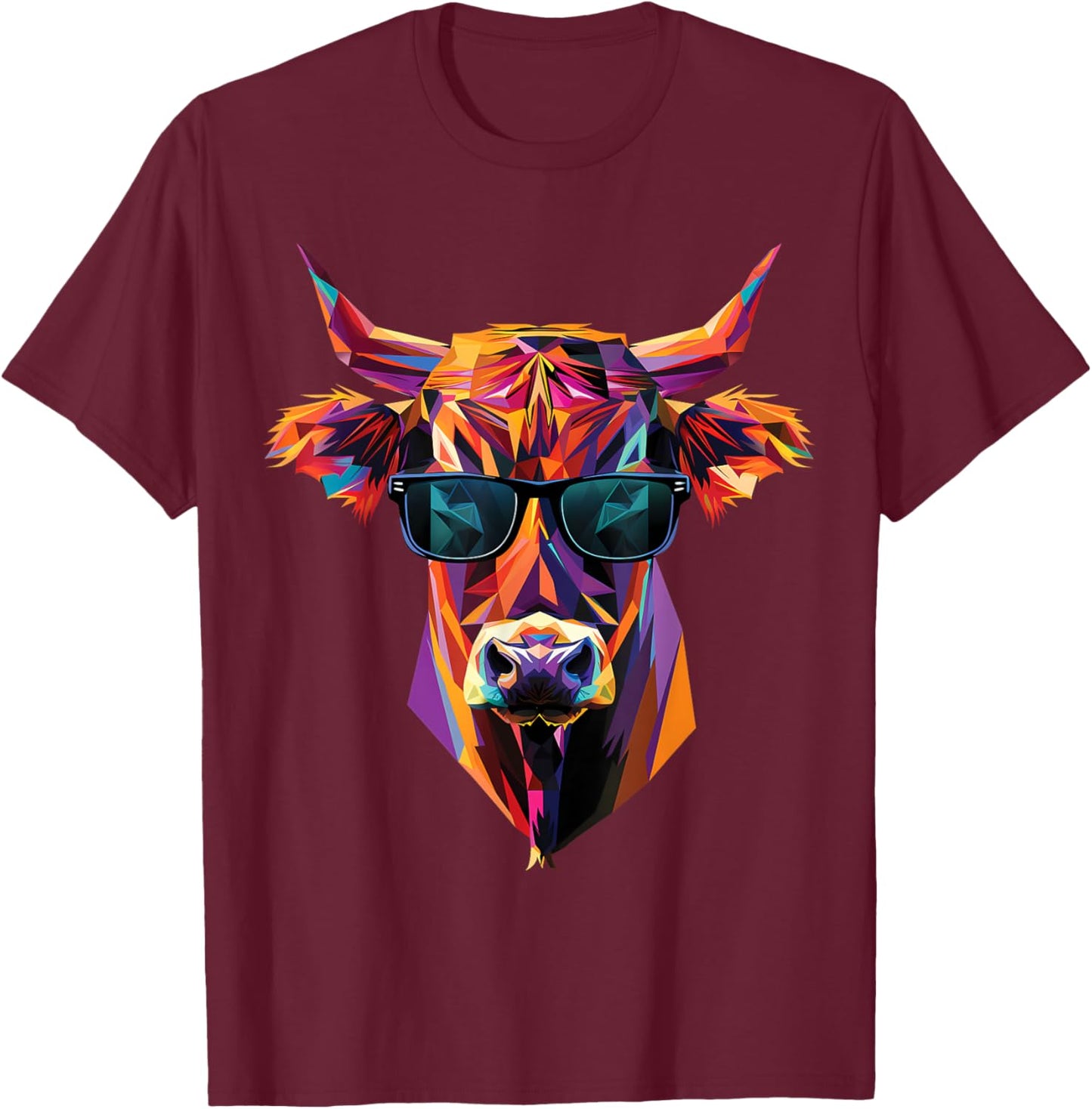 Lunettes de soleil pour éleveur de vache, papa, maman, bovins limousins T-Shirt - T-Shirt | Maroon