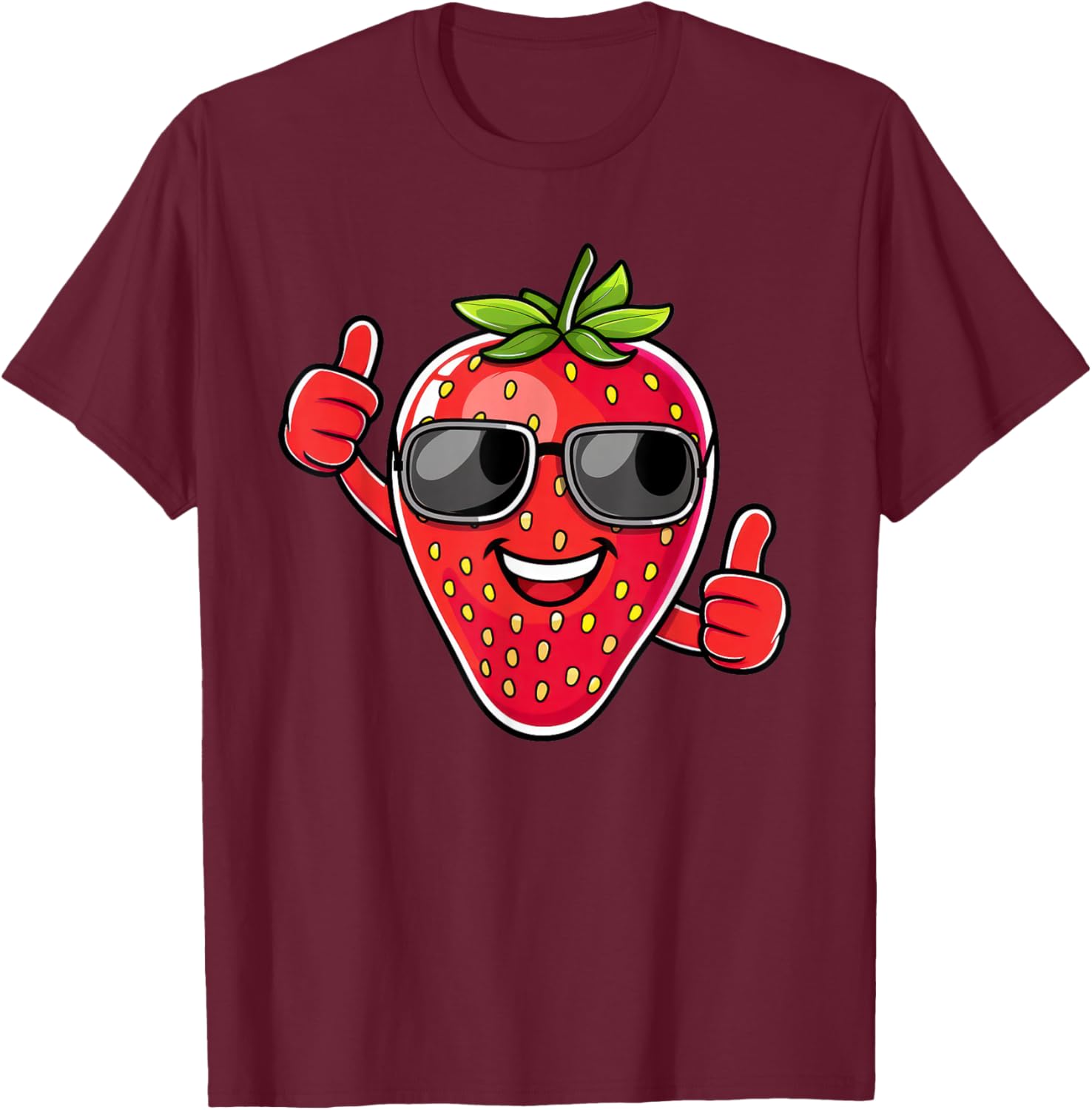 Funny Strawberry T-Shirt - T-Shirt | Maroon