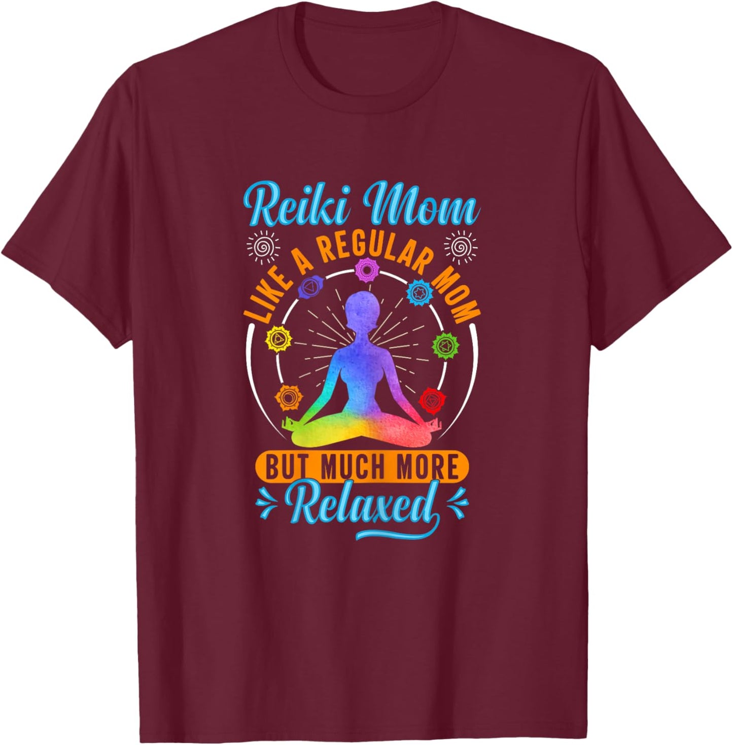 Japanese Healing Energy & Holistic Reiki Gifts Lightworker Design Reiki Mom Black X-Small Women's Spiritual Holistic Casual Yoga Energy Healing T-Shirt - T-Shirt | Maroon