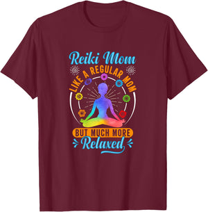 Japanese Healing Energy & Holistic Reiki Gifts Lightworker Design Reiki Mom Black X-Small Women's Spiritual Holistic Casual Yoga Energy Healing T-Shirt - T-Shirt | Maroon