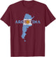Argentinian Map and Flag Souvenir - Distressed Argentina Small T-Shirt - T-Shirt | Maroon