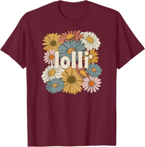 Groovy Lolli Grandmother Flowers Lolli Grandma T-Shirt - T-Shirt | Maroon