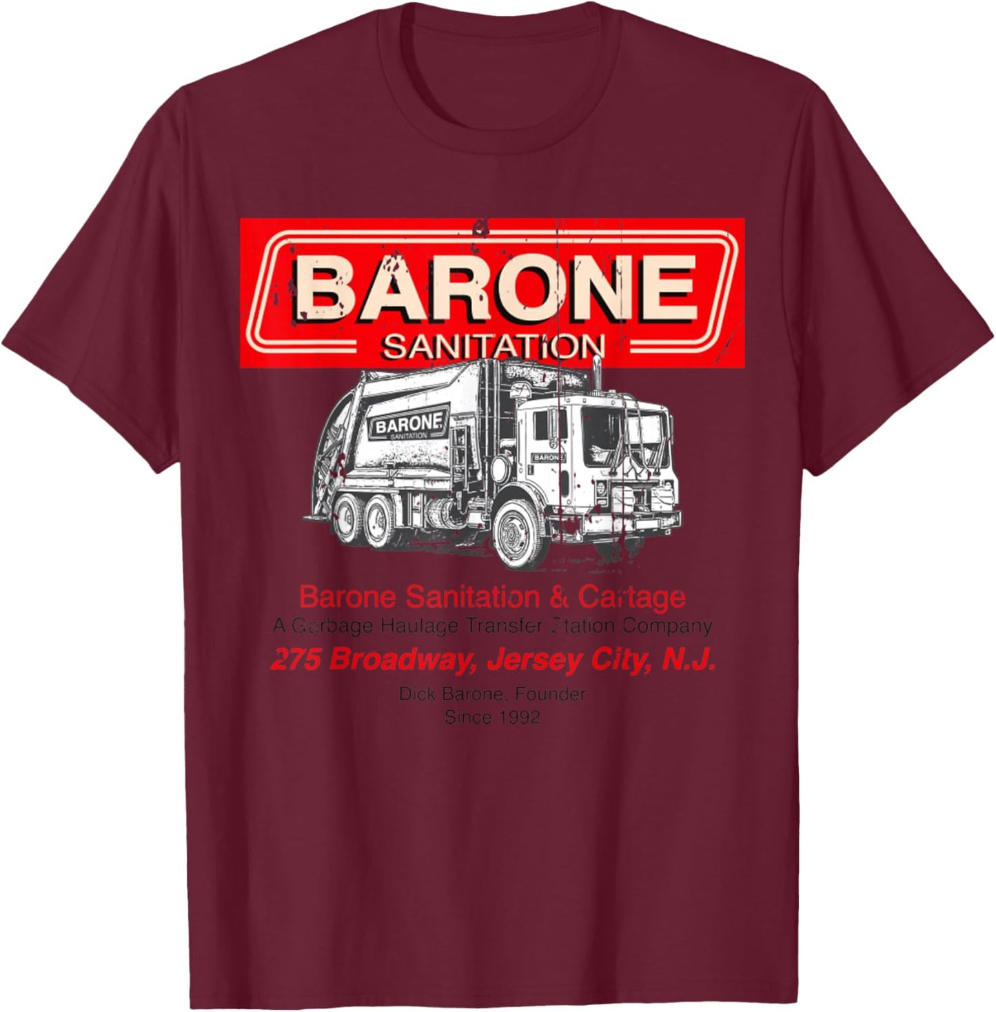 Vintage Barone Sanitation T-Shirt - T-Shirt | Maroon