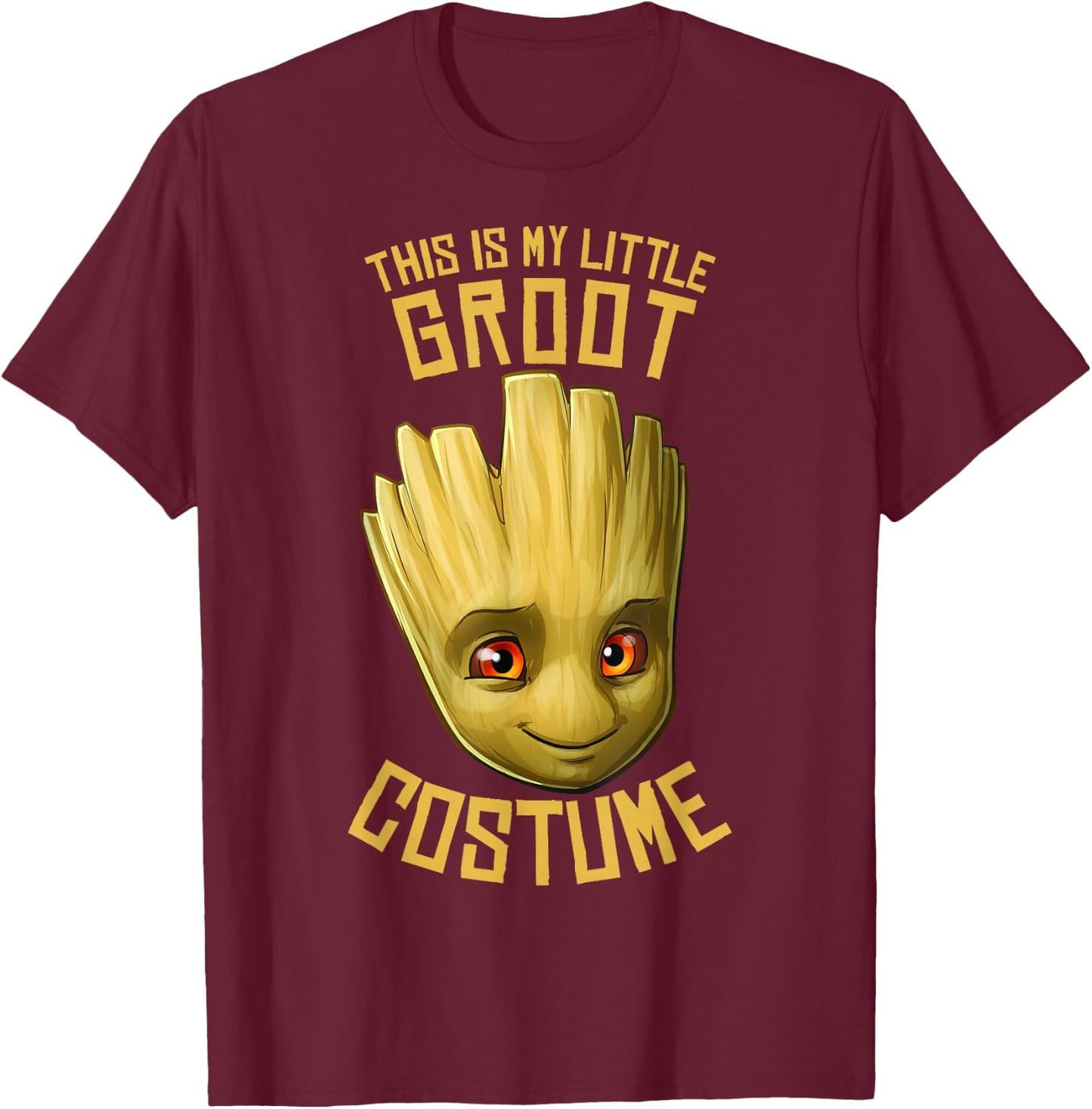 Marvel GOTG This is My Little Groot Costume Halloween T-Shirt - T-Shirt | Maroon
