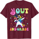 Unicorn Peace Out 2nd Grade Graduate Last Day Of School Kids T-Shirt - T-Shirt | Maroon