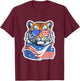 Patriotic Tiger 4th of July Sunglasses American Tiger Funny T-Shirt - T-Shirt | Maroon