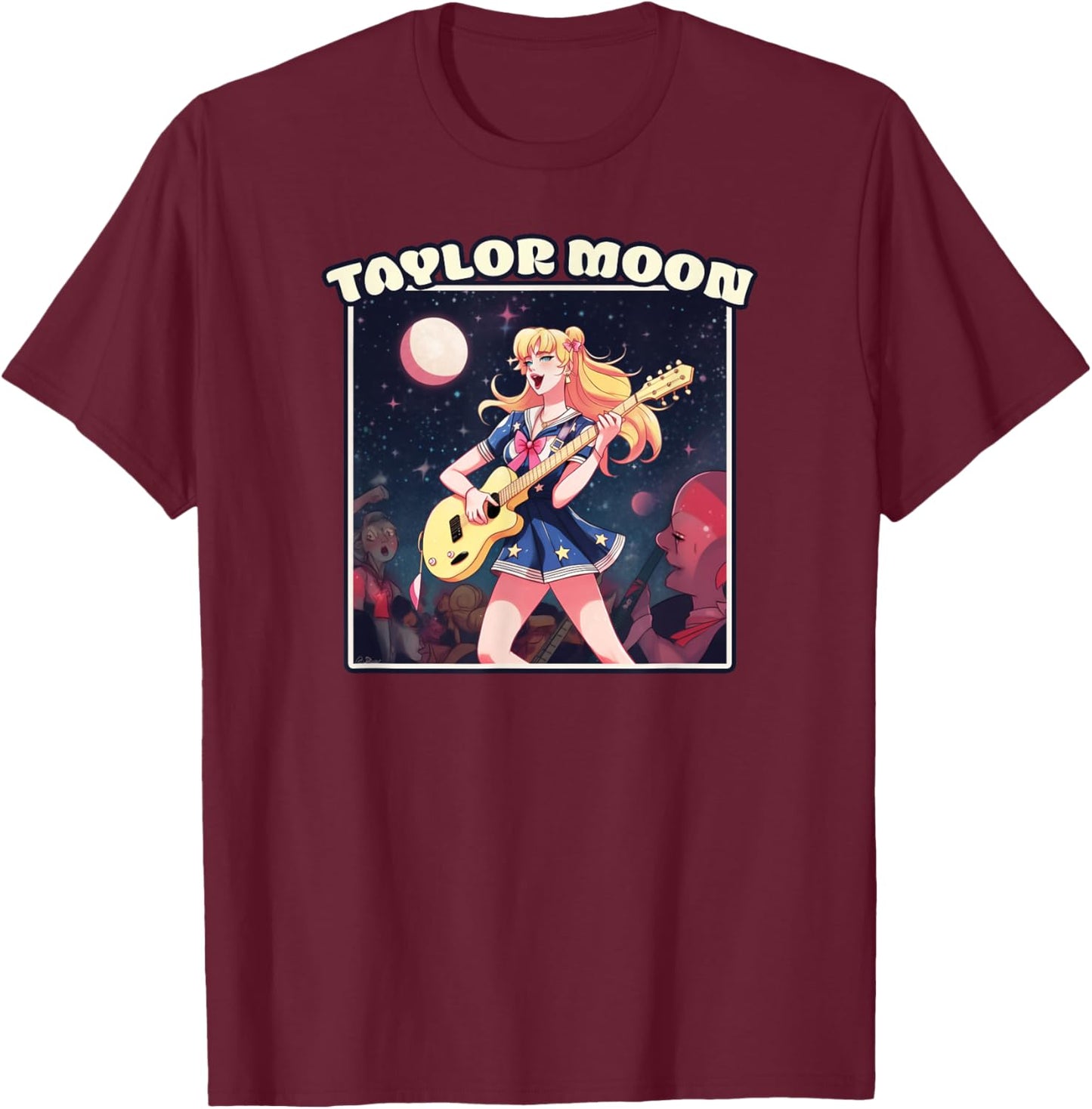 Awesome Taylor Moon | Parody | Rockstar Anime T-Shirt - T-Shirt | Maroon