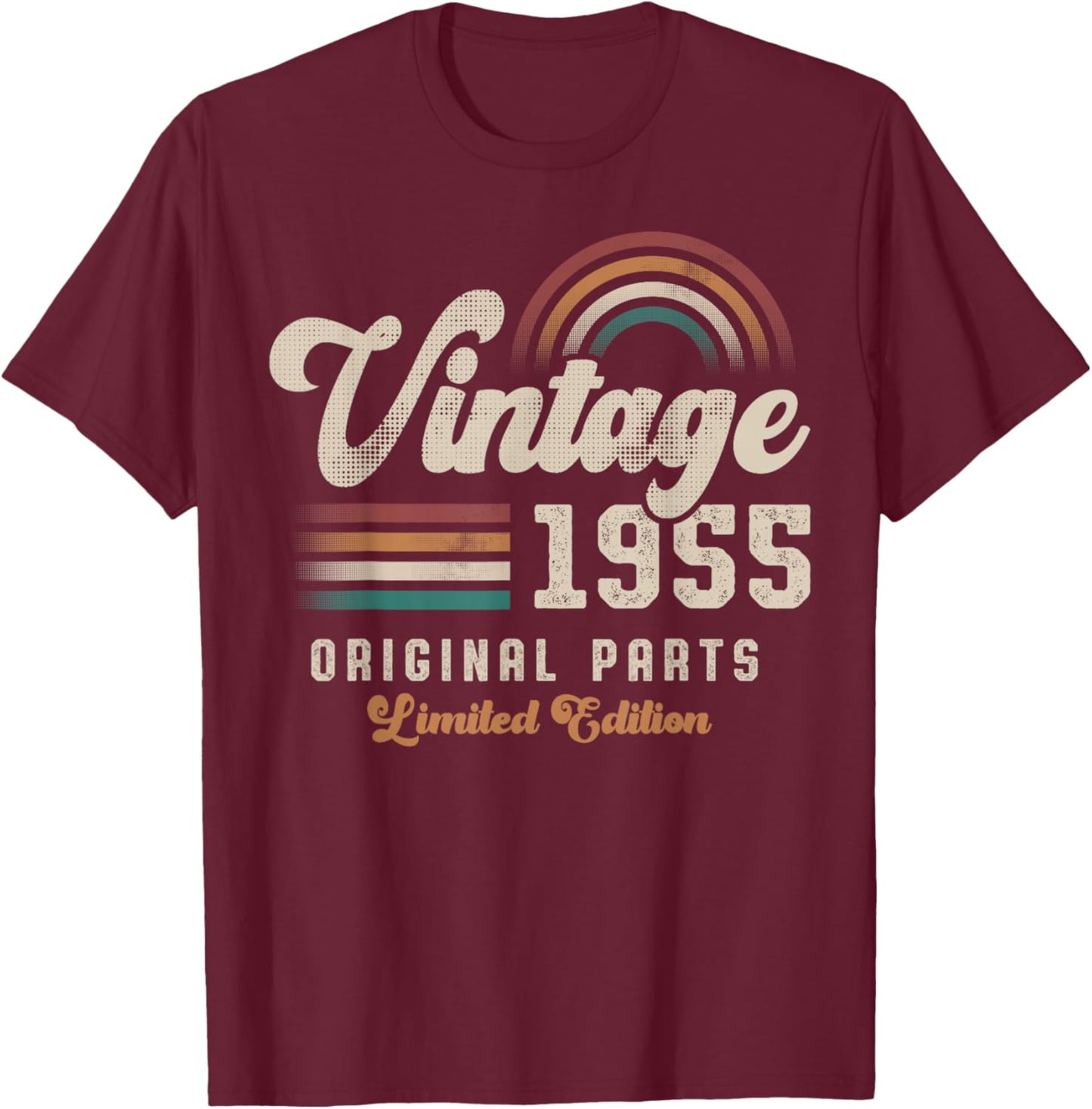 Vintage 1955 Birthday Birth Year 70 Retro T-Shirt - T-Shirt | Maroon