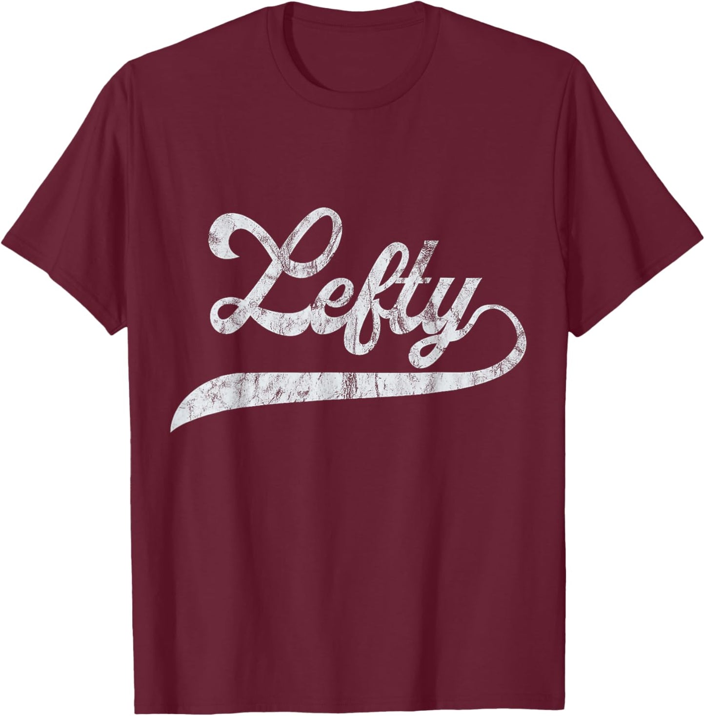 Lefty Left Handed Pride Southpaw Softball Script T-Shirt - T-Shirt | Maroon