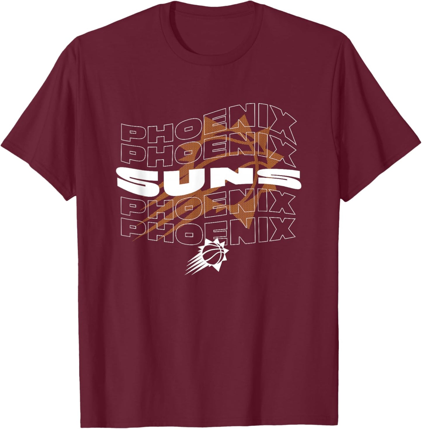 NBA Phoenix Suns Wave Outline Team Logo T-Shirt - T-Shirt | Maroon