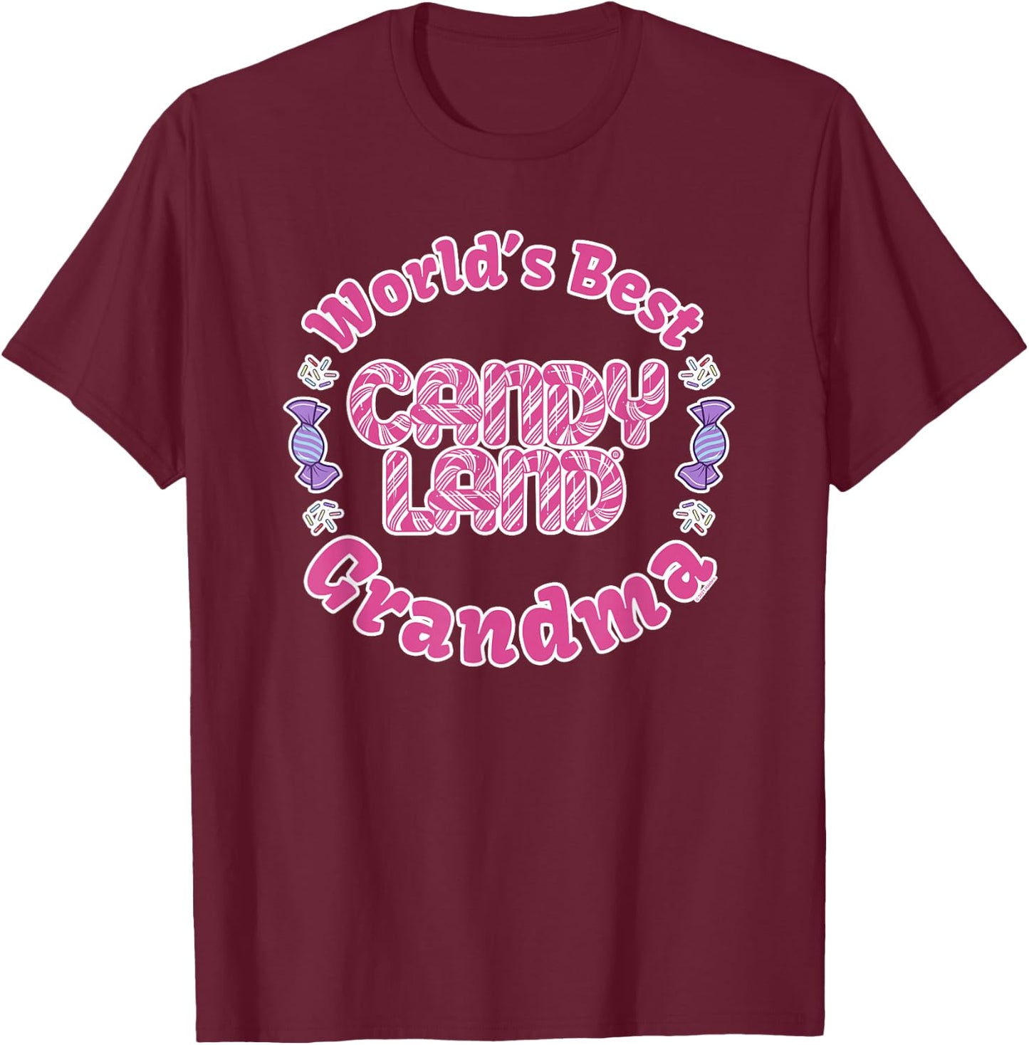 Candy Land Grandparents Day World's Best Grandma T-Shirt - T-Shirt | Maroon