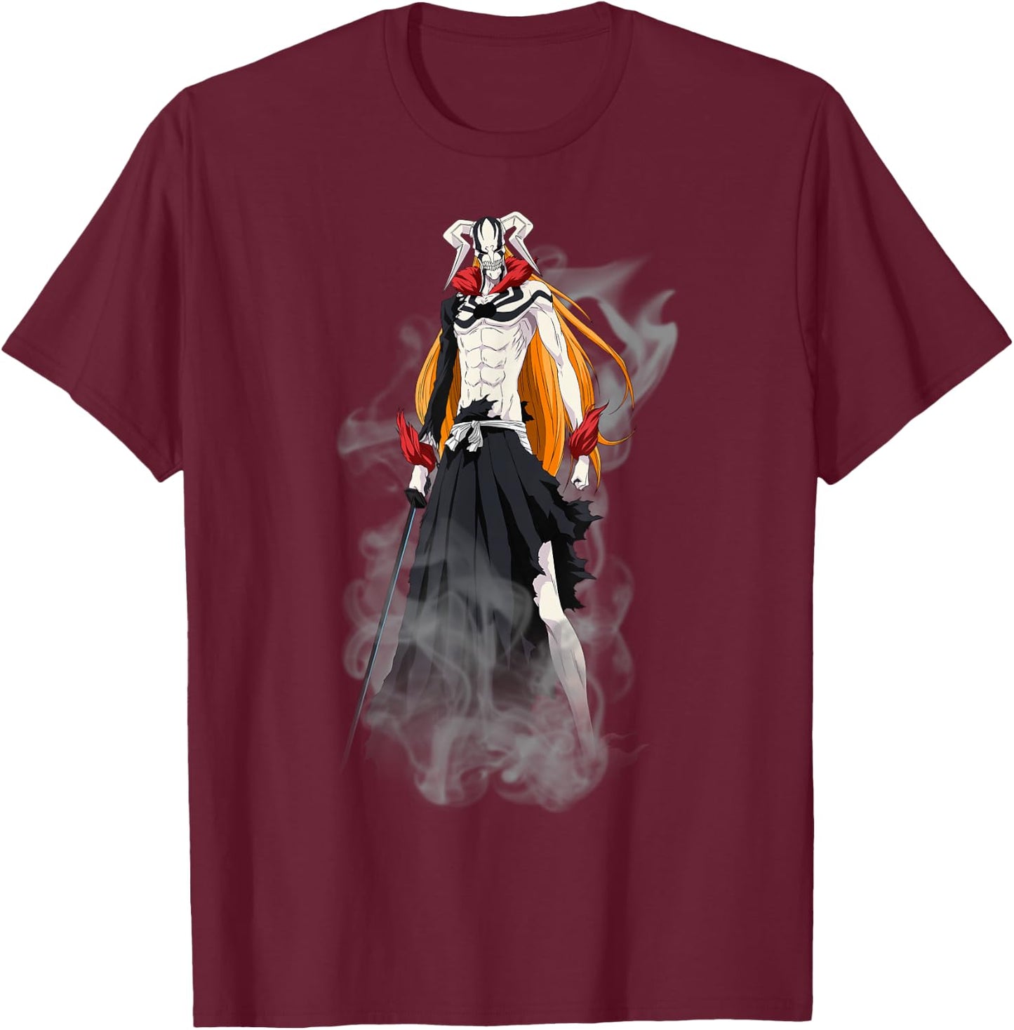Bleach New Hollow Ichigo Creepy Form Anime T-Shirt - T-Shirt | Maroon