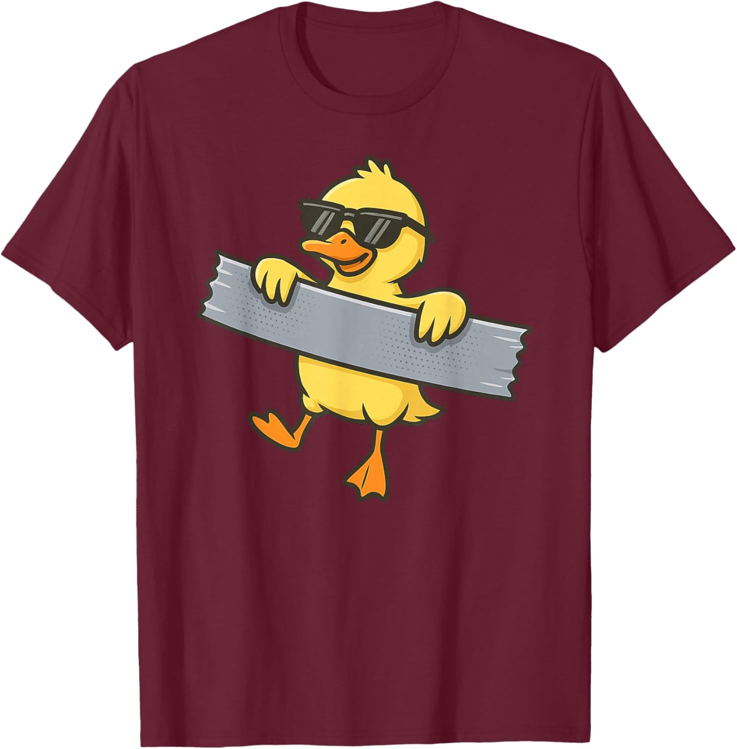 Funny Yellow Duck Duct Tape Animal Lover Boys Girl Kids T-Shirt - T-Shirt | Maroon