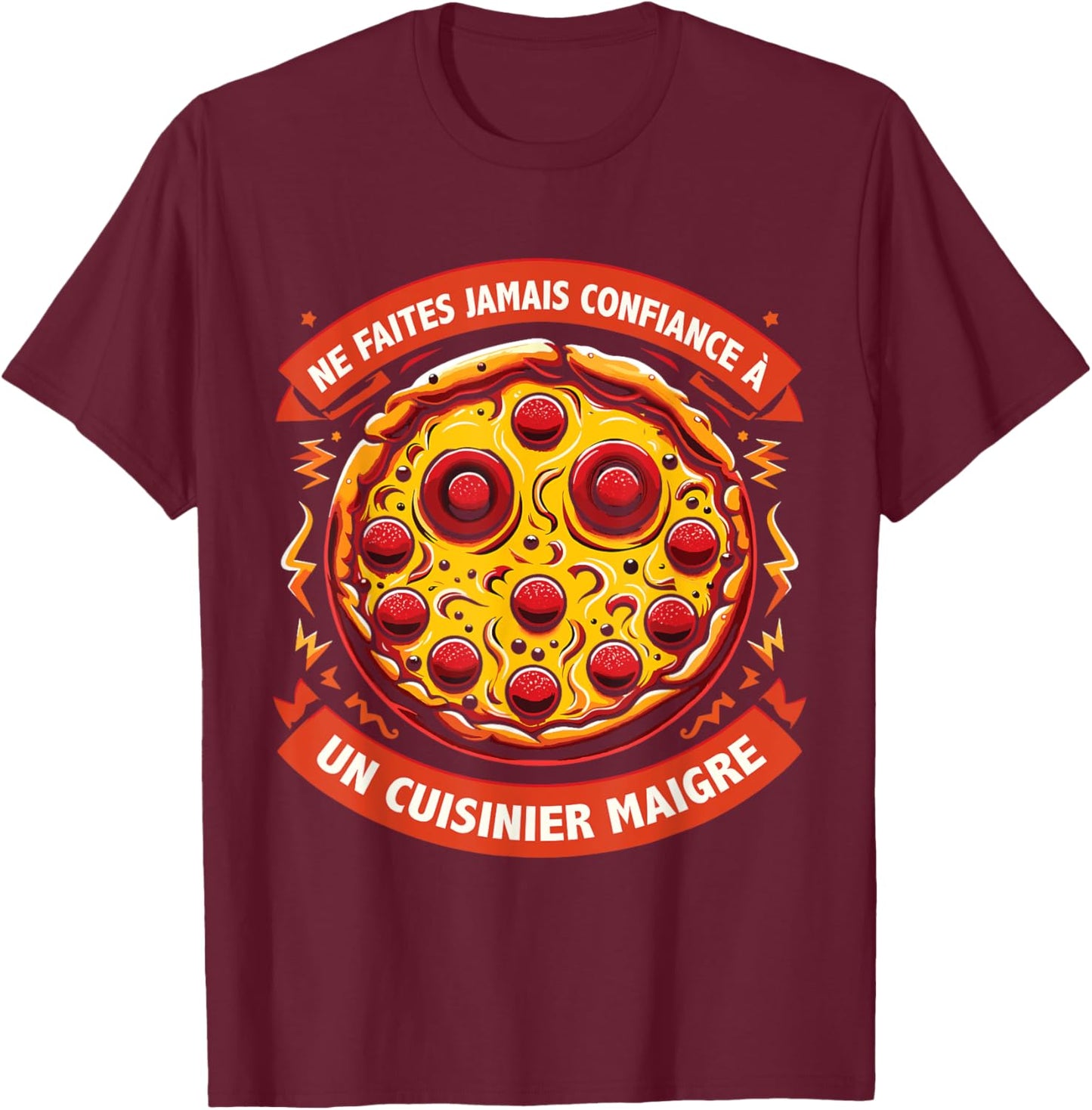 Pizzaioli Eater Pizza Maker Pizzamaker Funny , Black, S T-Shirt - T-Shirt | Maroon