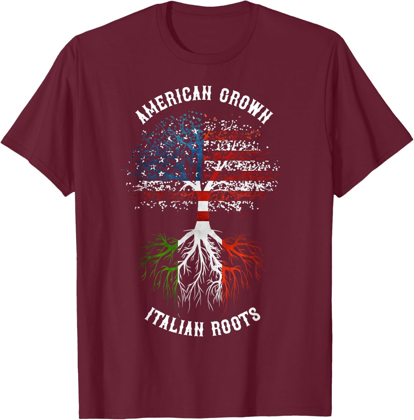 Italian American Roots T-Shirt - T-Shirt | Maroon