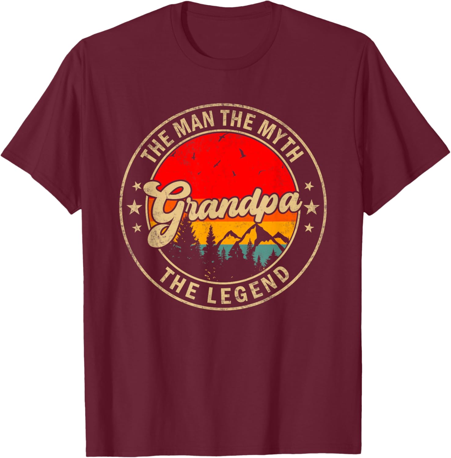 Grandpa the Man the Myth the Legend Father's Day for Grandpa T-Shirt - T-Shirt | Maroon
